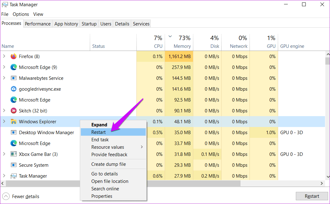 Исправить выделенный серым цветом Центр уведомлений в Windows 10 10