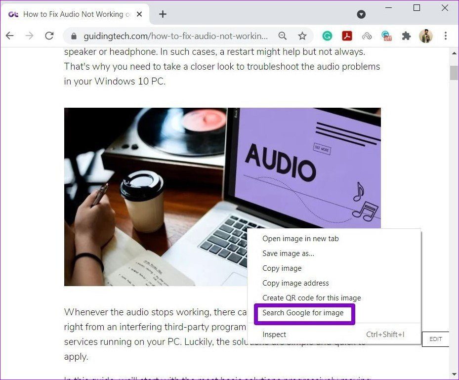 Ищите изображение в Google