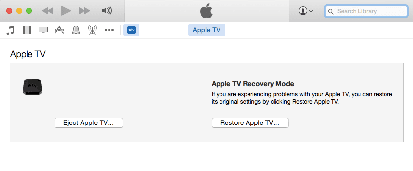 Режим восстановления Apple TV iTunes