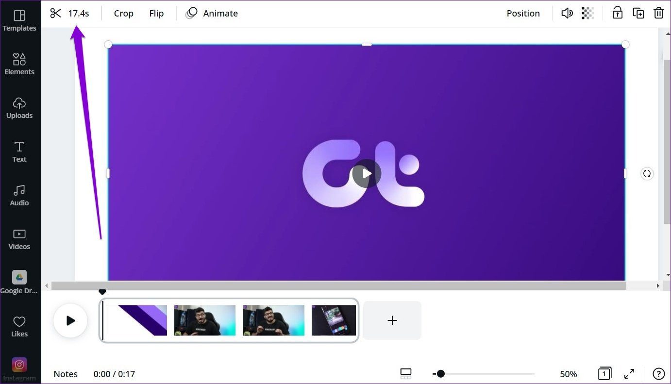 Как обрезать видео в Canva