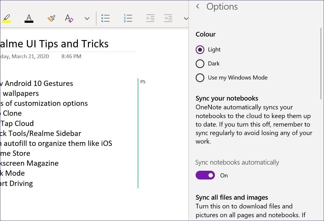 Автоматическая синхронизация onenote uwp