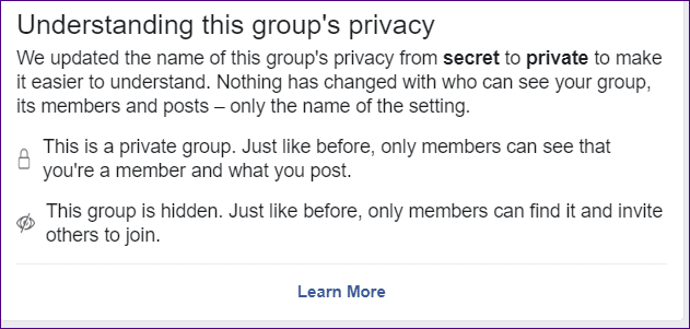 Настройки конфиденциальности Facebook Closed Secret и Private Group 14