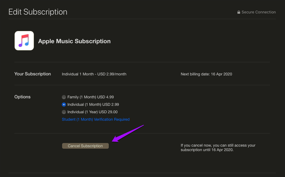Отписаться от Apple Music 19 числа