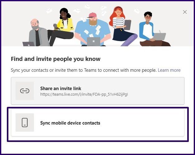 Как добавить контакты в Microsoft Teams шаг 6