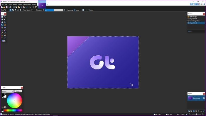 Прозрачный фон Paint Net 3