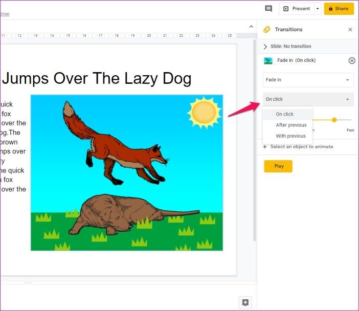 Добавить анимацию в Google Slides 9