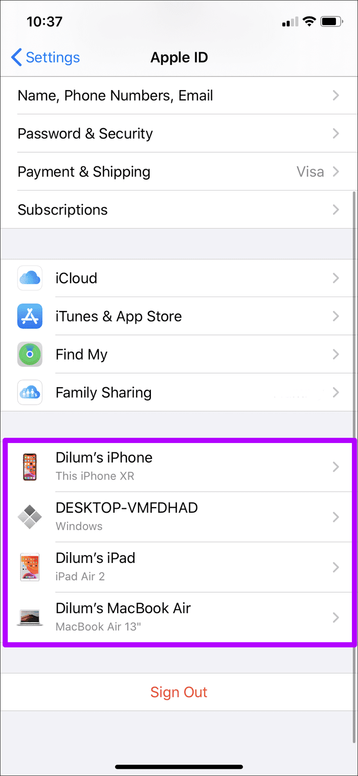 Удалить устройство из Apple ID 2