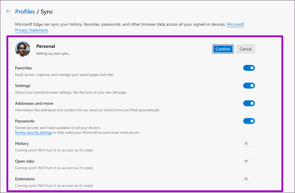 Microsoft Edge Chromium Sync Пароли Закладки Расширения 6