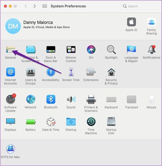 Общие системные настройки Mac