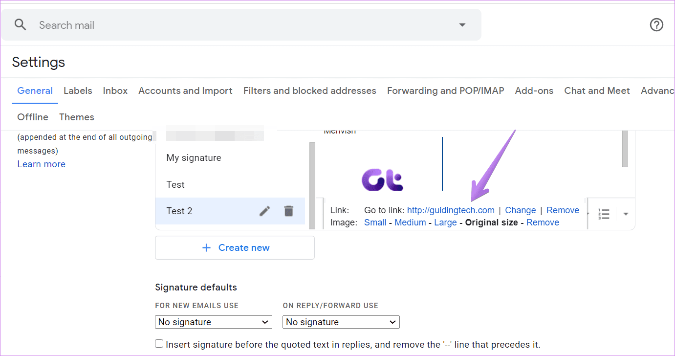 Добавить ссылку на изображение в подпись gmail 13