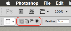Параметры инструментов выделения Photoshop