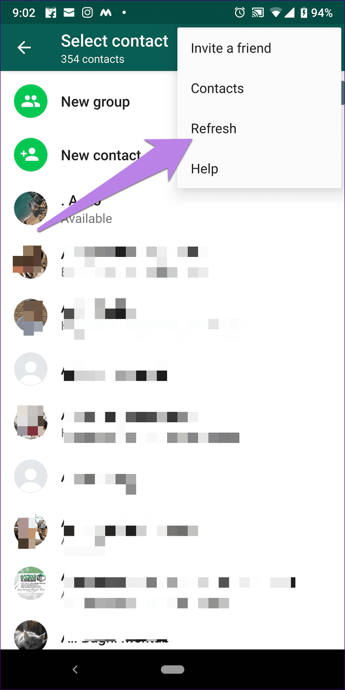 Удалить контакт WhatsApp 10