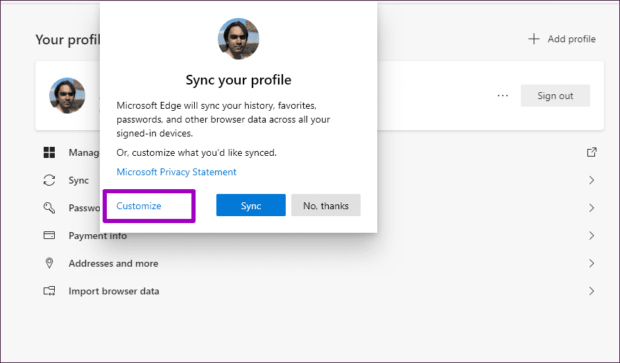 Microsoft Edge Chromium Sync Пароли Закладки Расширения 5