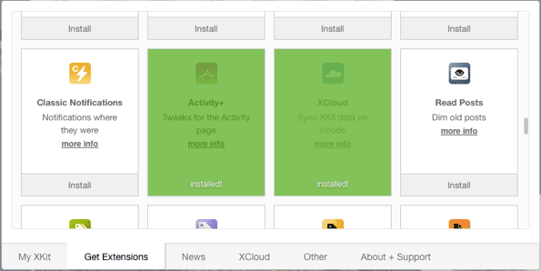 Расширения для установки Xkit
