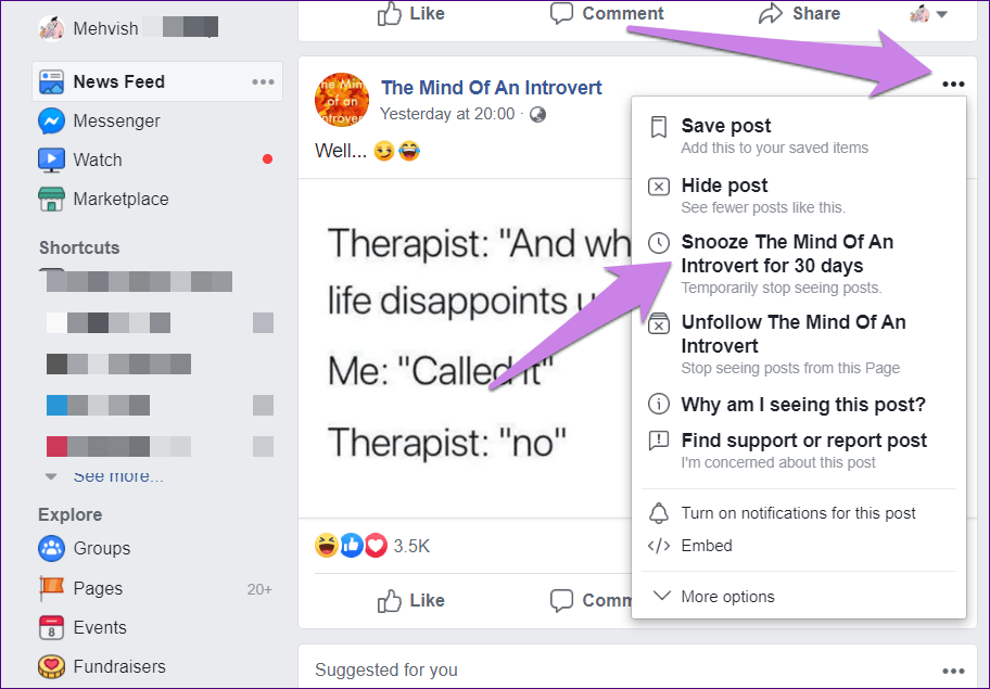 Отложить на Facebook Советы 1