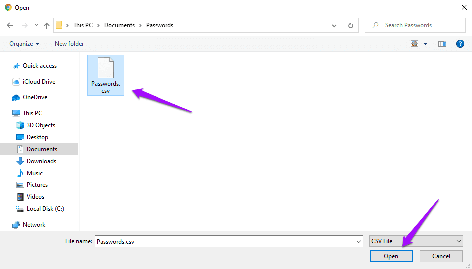 Импорт пароля Chrome 22 CSV