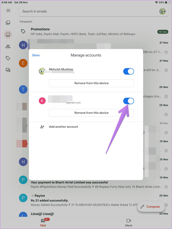 Выйти из gmail android iphone ipad 8