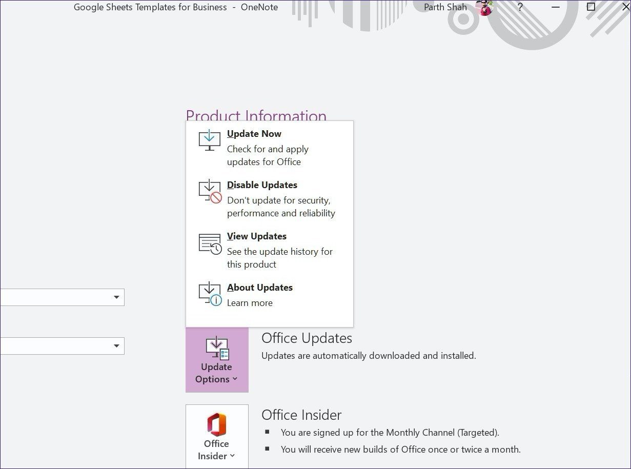 Обновите onenote для рабочего стола