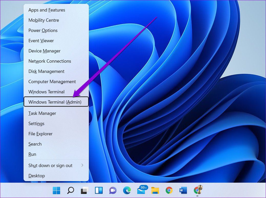 Откройте терминал Windows