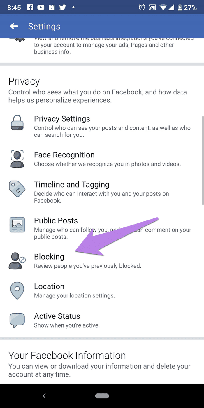 Заблокировать на Facebook 3