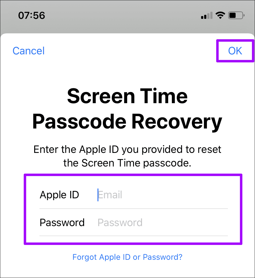 Удалить код сброса времени Screem Iphone Ipad Mac 5