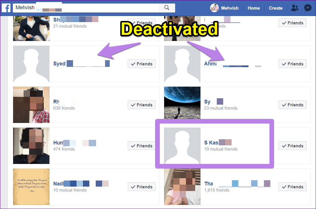 Удалить деактивированных друзей Facebook Fb 12