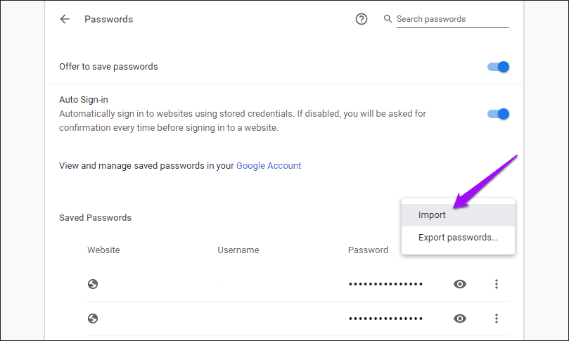 Импорт паролей Chrome 16 CSV