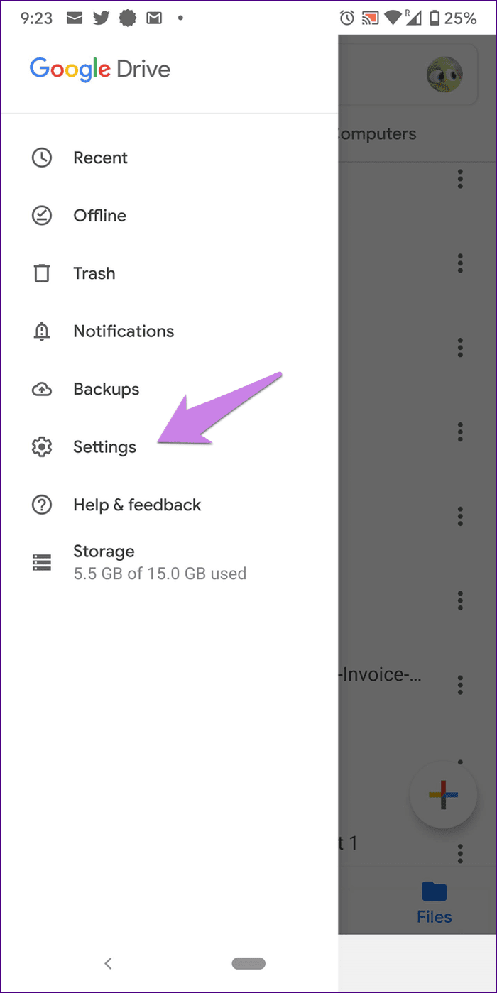 Отключить темный режим Google Apps 16