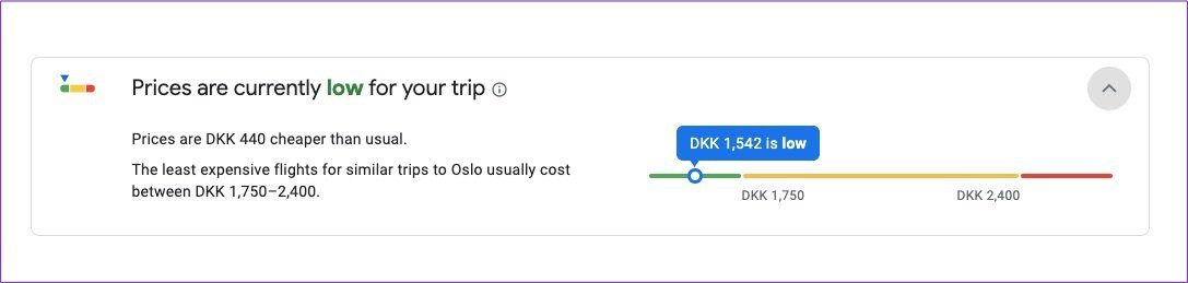 Google для проверки цен на поездки