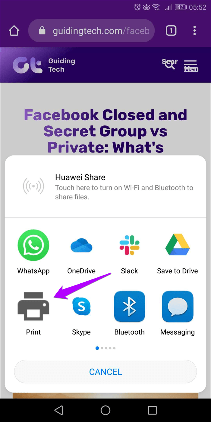 Конвертировать веб-страницу в PDF Iphone Android 9