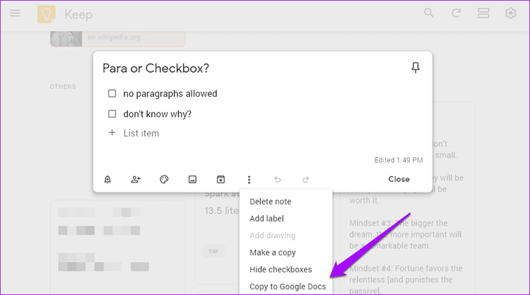 Dropbox Paper против Google Keep 7