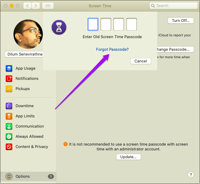 Удалить код сброса времени Screem Iphone Ipad Mac 10