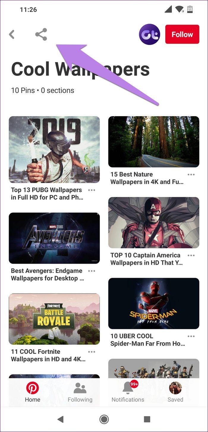 Поделитесь досками Pinterest 14