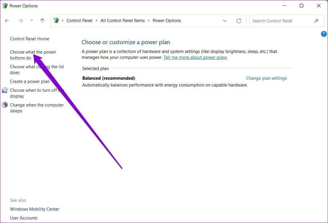 Выберите, что делает кнопка питания в Windows