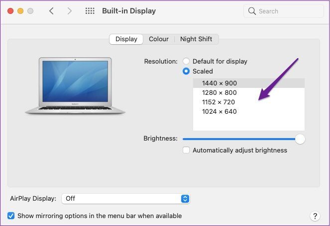 Mac на разрешениях экрана