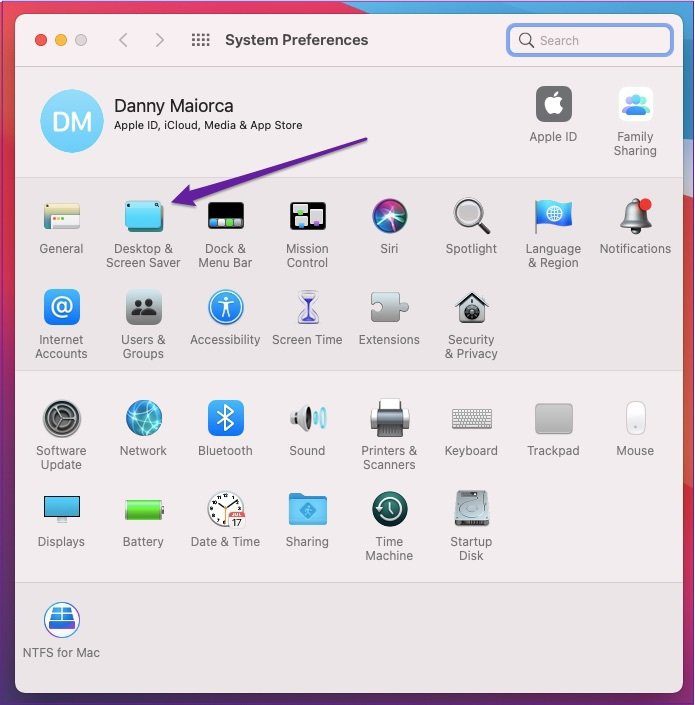 Рабочий стол Mac System Preferences и заставка