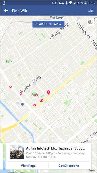 Как использовать Facebook Find Wi Fi для поиска бесплатных точек доступа 9