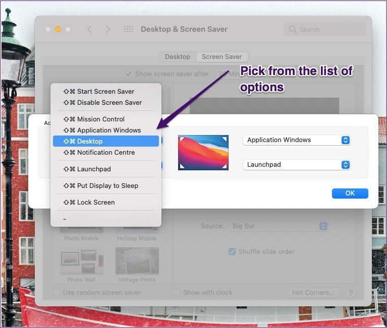 Новые параметры раскрывающегося меню для Mac
