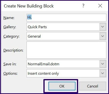 Создайте шаблон электронной почты в Microsoft Outlook, шаг 12