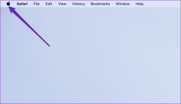 Панель инструментов Mac с логотипом Apple