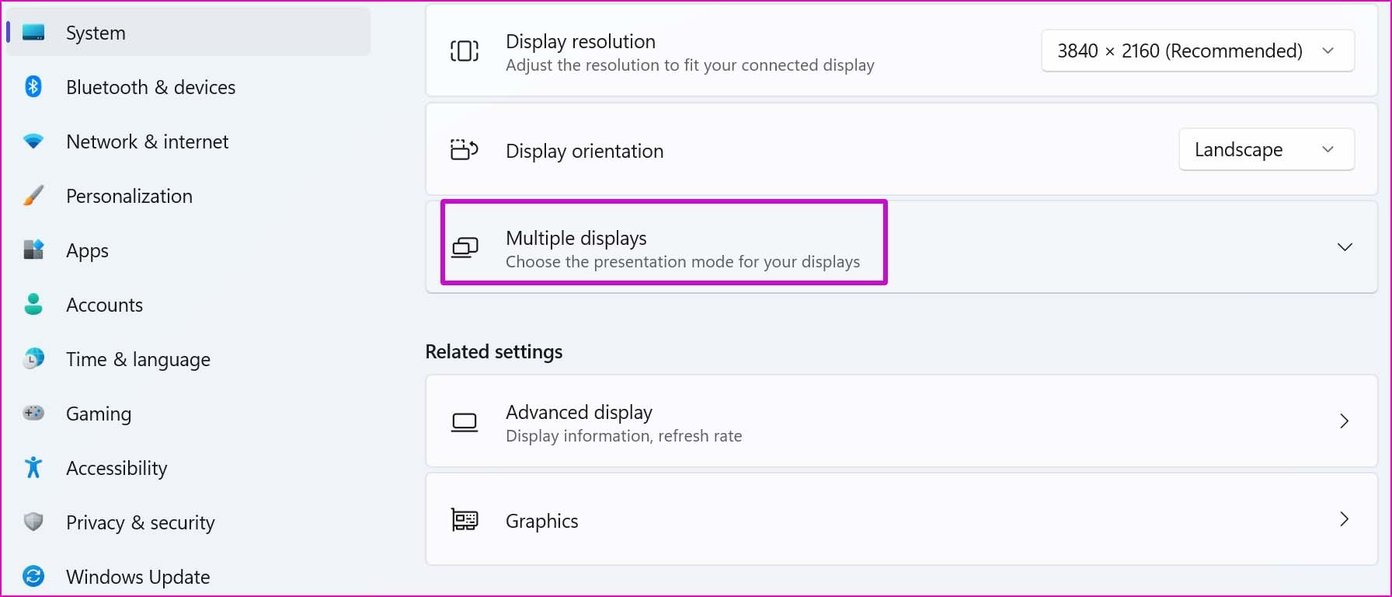 Выберите несколько дисплеев Windows 11, не обнаруживая монитор HDMI