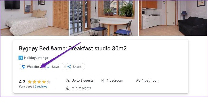 Google Travel перейти на веб-сайт accom