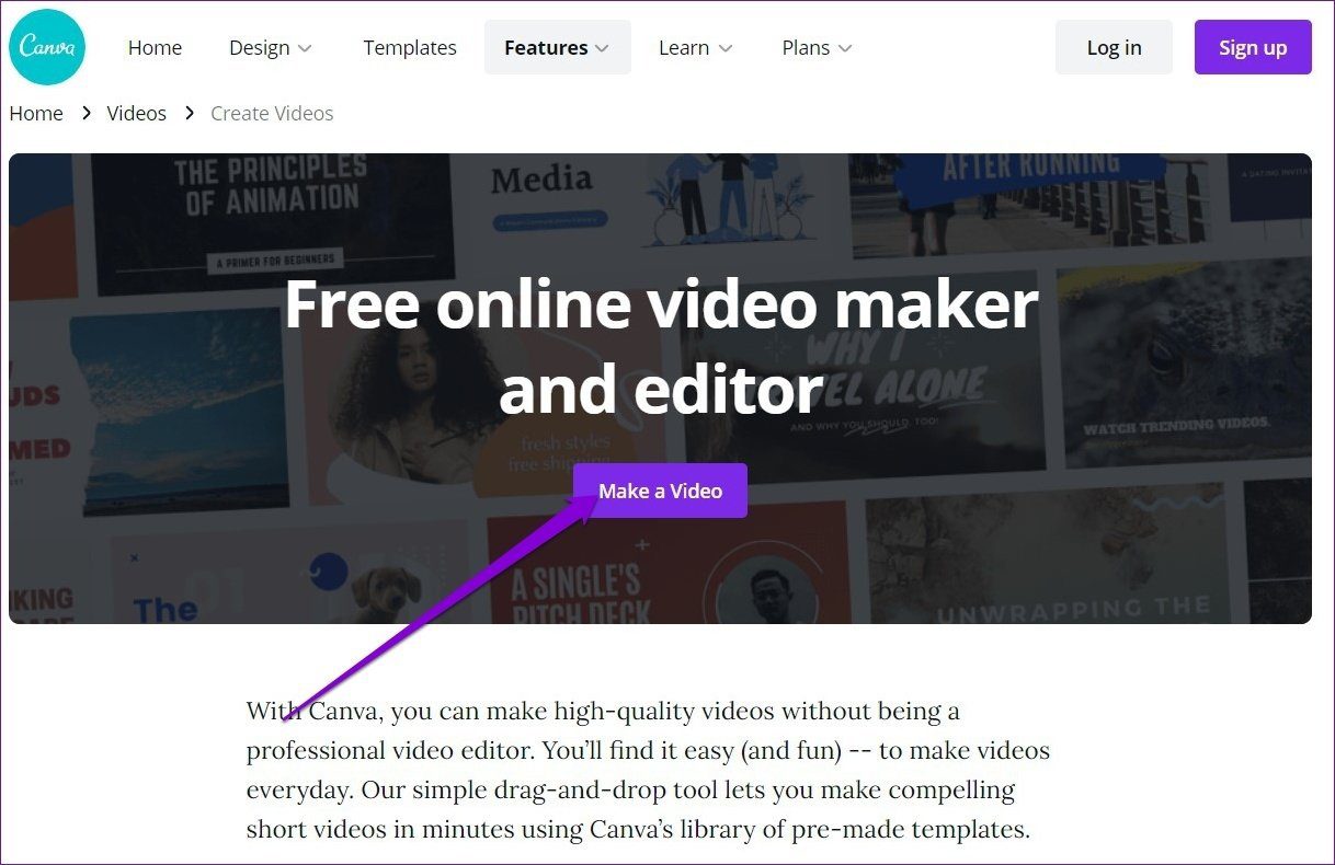 Сделать видео в Canva