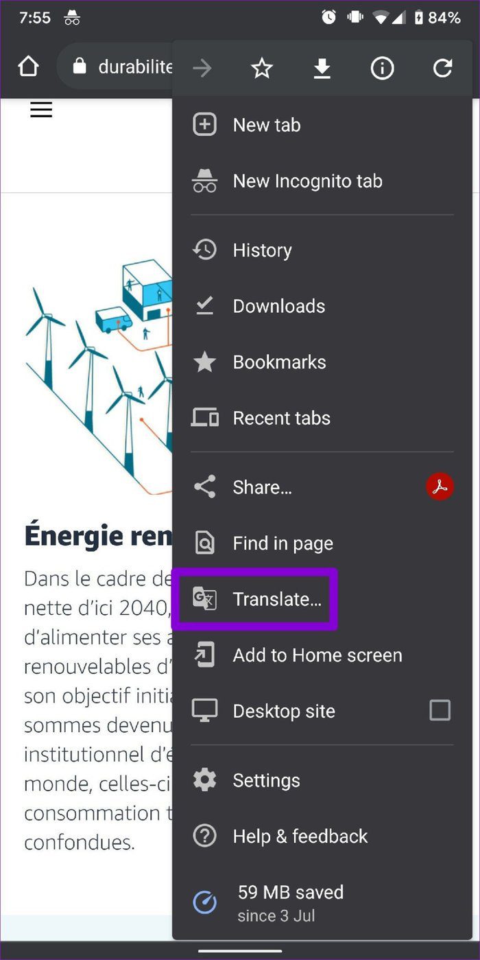 Перевести в Google Chrome