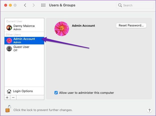Пользователи и группы других пользователей Mac