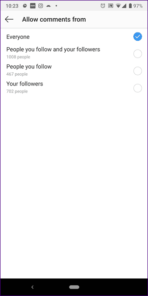 Настройки конфиденциальности в Instagram 11
