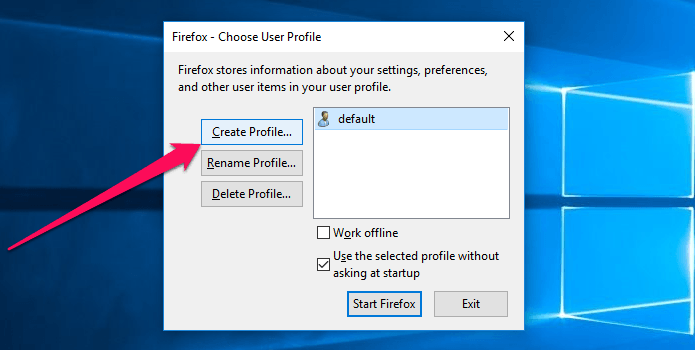 Отдельный профиль Firefox Nightly Quantum 2