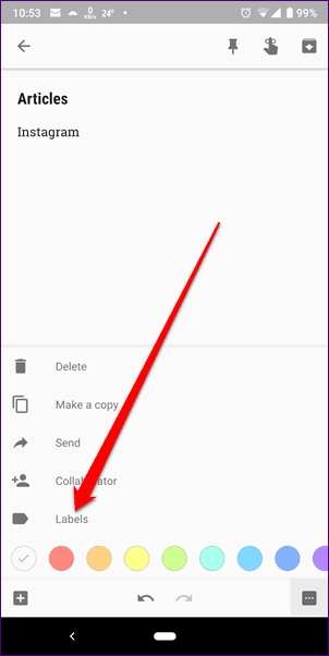 Организация заметок Google Keep 2