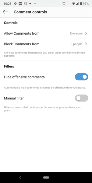 Настройки конфиденциальности в Instagram 10