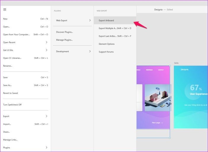 Экспорт Adobe Xd в HTML 06